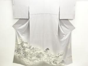 樽本伊勢蔵作　東海道五十三次模様一つ紋色留袖(比翼付き)